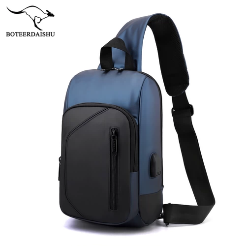 Нагрудная сумка, универсальная сумка через плечо с зарядкой, рюкзак, водонепроницаемая сумка, сумка на одно плечо, коллекция 2022, анти-кража, ткань оксфорд