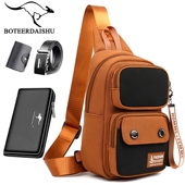 胸包男款 小背包潮流单肩斜挎包男女旅游随身包休闲百搭腰包帆布包