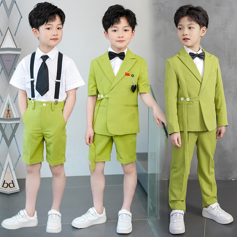 儿童西装套装男童帅气夏季主持人演出服春秋表演服小西服花童礼服