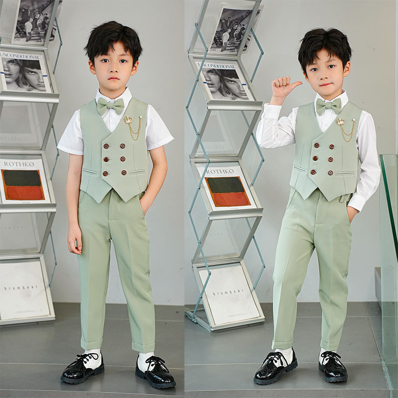 儿童西装套装夏季英伦风洋气春秋款男童小西服主持演出服花童礼服