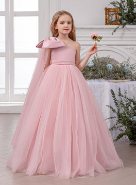 外贸女童长款晚礼服花童婚纱生日舞会公主裙节日钢琴演出服公主裙