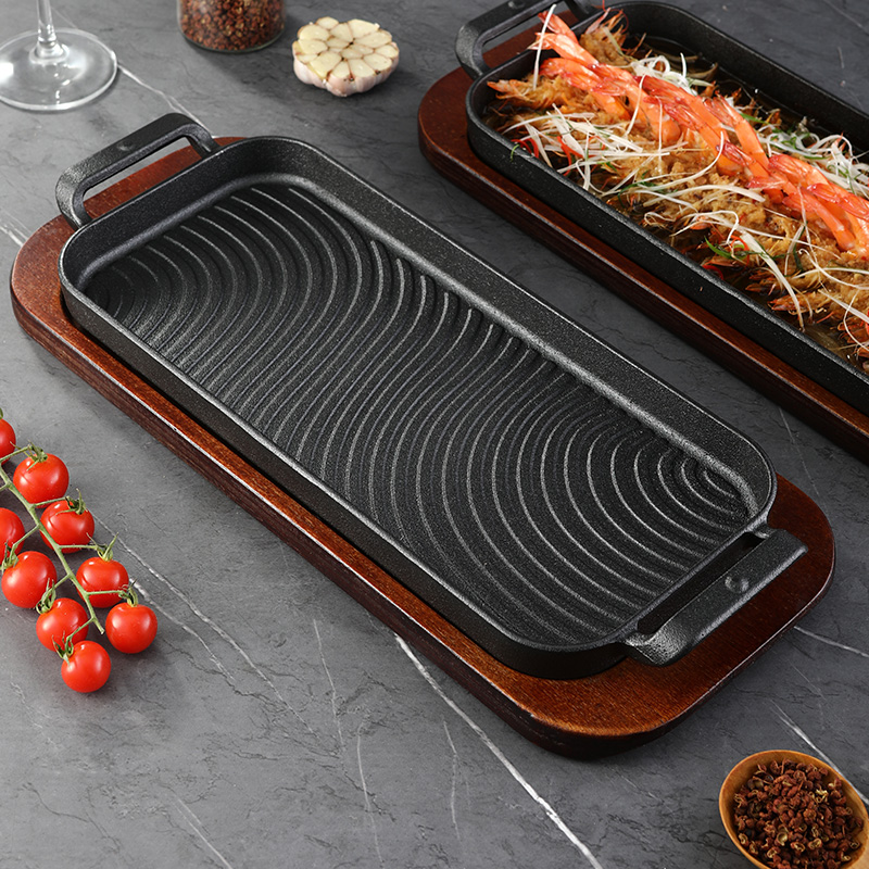 铸铁烧烤盘战斧牛排盘大号烤鱼盘