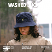 BUCKET夏季 KANGOL WASHED 美潮街头袋鼠刺绣logo男女平顶渔夫帽