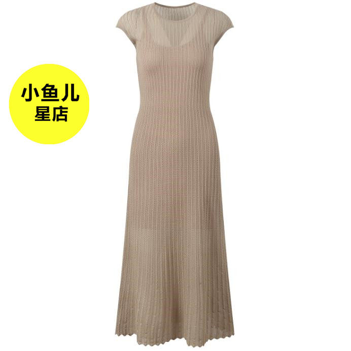 法式浪漫夏季款纯色简约镂空修身显瘦无袖针织连衣裙吊带裙两件套
