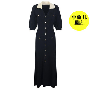 春夏新款泡泡袖长款连衣裙女