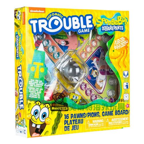 Trouble Game 美国正品 海绵宝宝桌面游戏蟹堡王冲刺赛跑