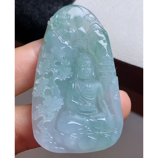 阿弥陀佛 32.4 冰种漂亮 尺寸56.1 5.9 精雕细刻 A货缅甸天然翡翠