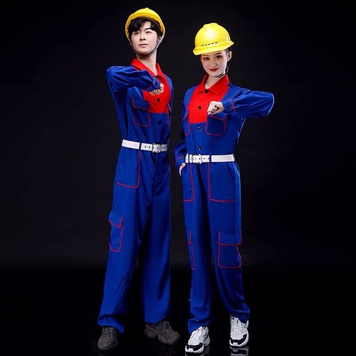 咱们工人有力量舞蹈服装劳动者之歌石油纺织工人合唱服演出服男女