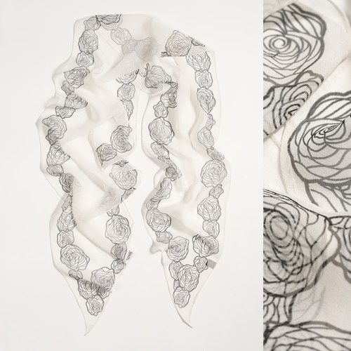 薄款真丝乔其窄版100%桑蚕丝长丝巾小领巾春秋夏季飘带韩版女百搭