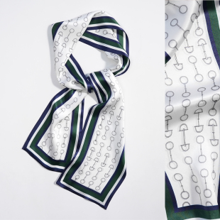 百搭 长丝巾飘带女韩版 窄版 双面双层100%桑蚕丝真丝小领巾春秋夏季