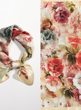 53cm真丝素绉缎小方巾100%桑蚕丝薄款女小丝巾春秋夏季中国风522#