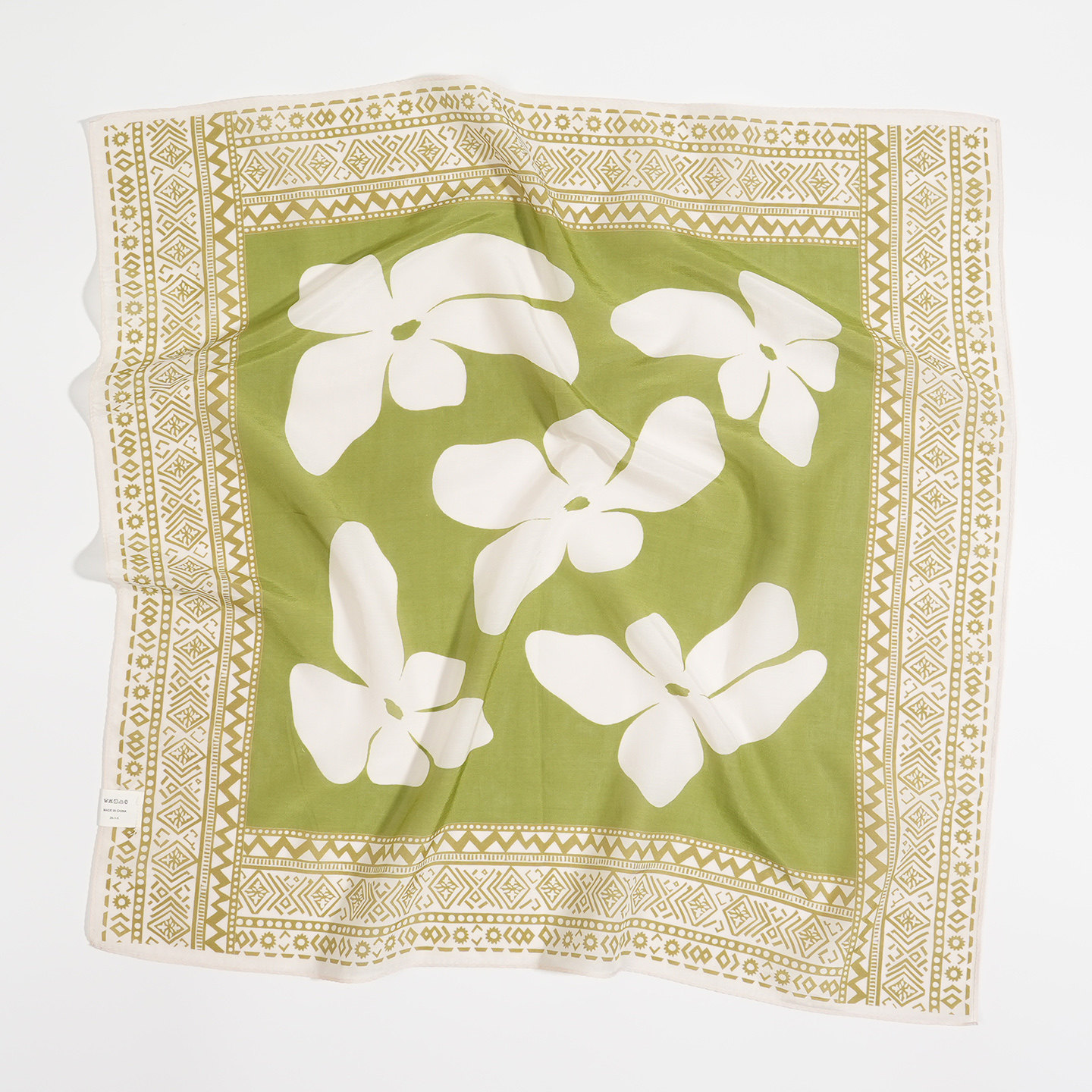 美院风文艺65cm桑蚕丝真丝棉混纺中小方巾薄款男女围巾春夏季丝巾