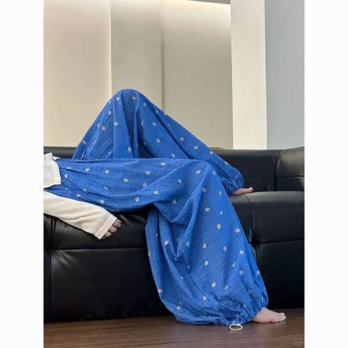 韩系ins风甜美碎花灯笼裤女