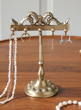 法式风耳环架全黄铜进口珠宝道具