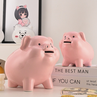 猪陶瓷存钱罐只进不出2025新款儿童女孩男孩款储钱罐成人大容量