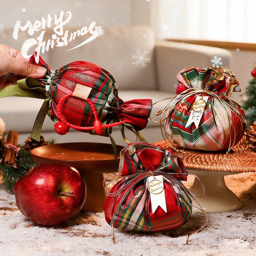 圣诞礼物袋苹果包装袋圣诞节平安夜礼品袋子装饰2025新款手提袋子