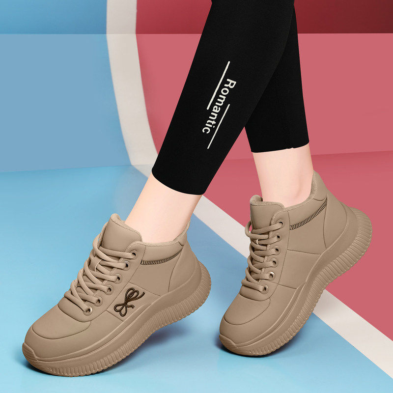 真皮鞋子女2025新款爆款冬季加绒老爹鞋运动休闲妈妈鞋软底不累脚