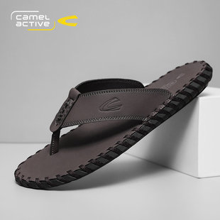 德国骆驼动感人字拖男士防滑耐磨2025夏季夹角凉拖鞋夏天沙滩鞋