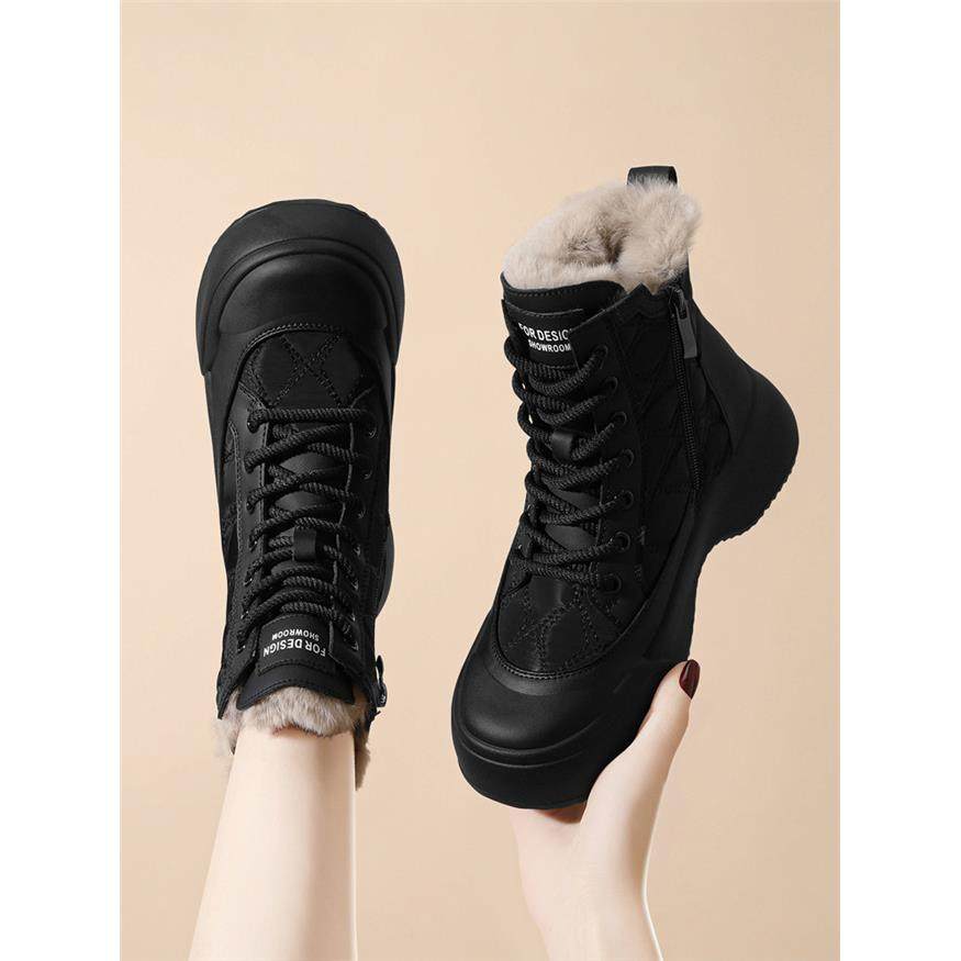 厚底真皮羊毛靴女皮毛一体加厚棉靴2025冬季防滑雪地靴加绒大棉鞋,女鞋,时尚雪地靴,淘宝优惠券,粉丝福利购,淘宝优惠卷