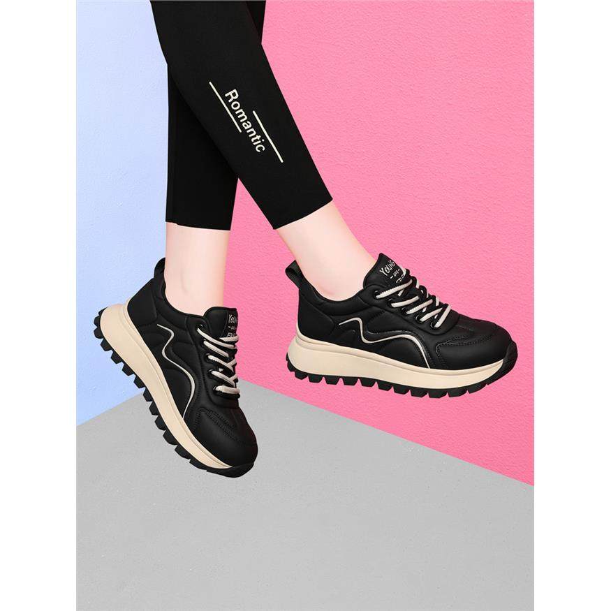 爆款老爹鞋女款2025新款春秋厚底休闲运动鞋百搭软底不累脚阿甘鞋