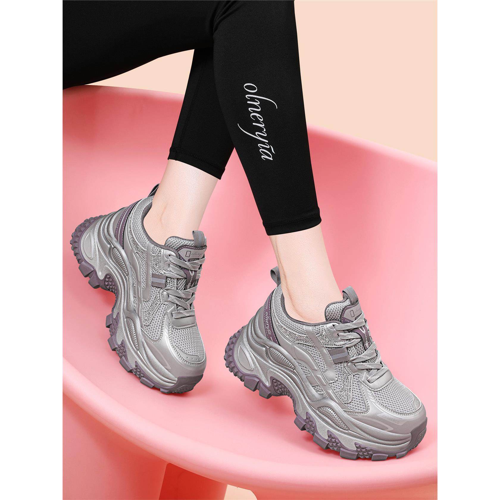 2026新款春机能风老爹鞋女厚底增高显脚小百搭休闲运动鞋网面透气,女鞋,老爹鞋,淘宝优惠券,粉丝福利购,淘宝优惠卷