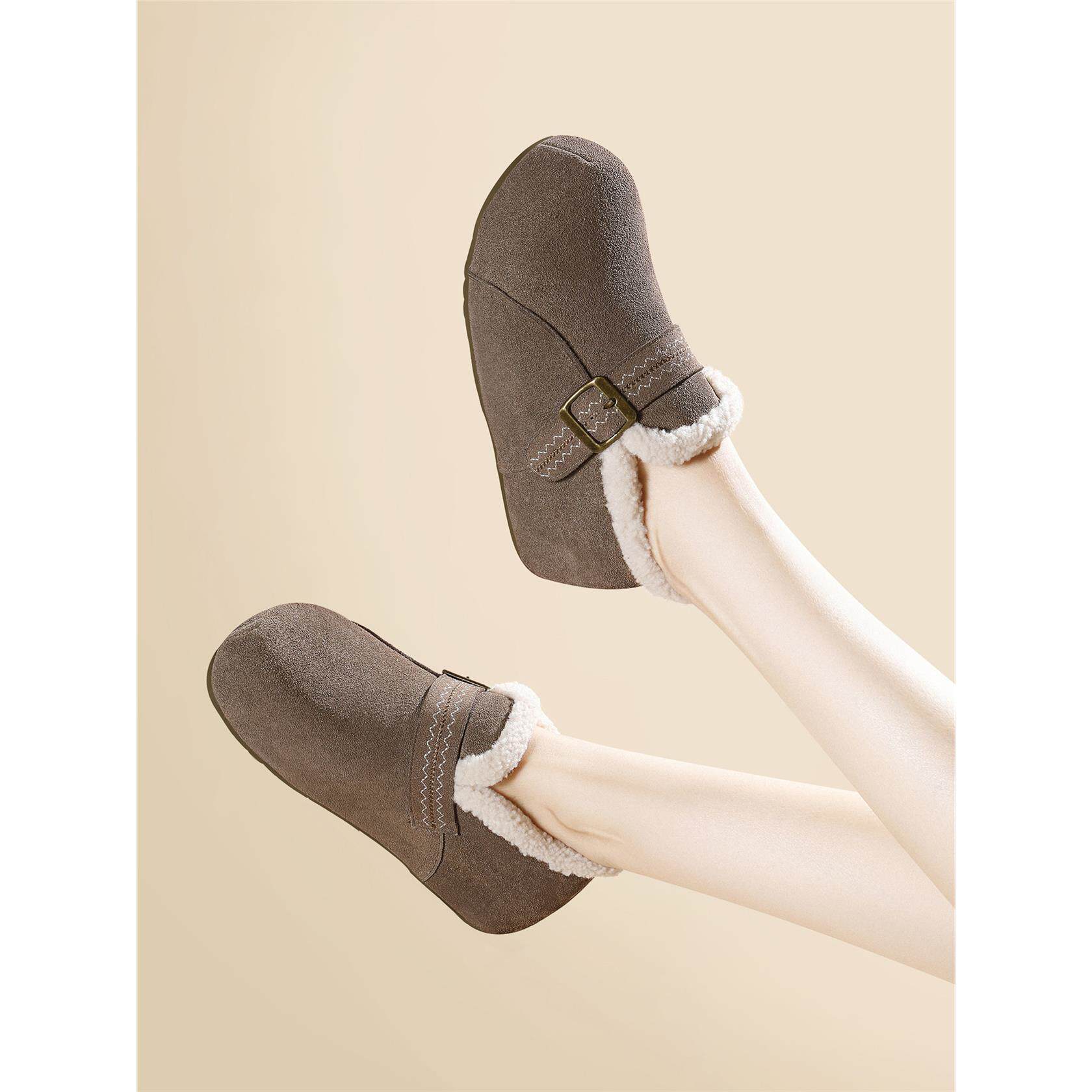 一脚蹬勃肯时尚棉鞋2025新款冬季加绒保暖棉鞋女款百搭休闲雪地靴