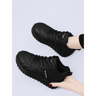 高帮鞋女款小黑鞋2025新款秋冬季加绒棉鞋软底轻便休闲运动旅游鞋