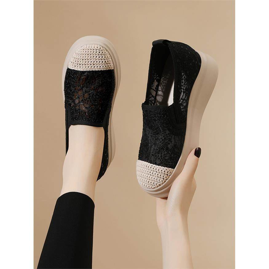 夏季新款一脚蹬渔夫鞋女内增高厚底网面镂空透气乐福鞋浅口单凉鞋,女鞋,渔夫鞋,淘宝优惠券,粉丝福利购,淘宝优惠卷