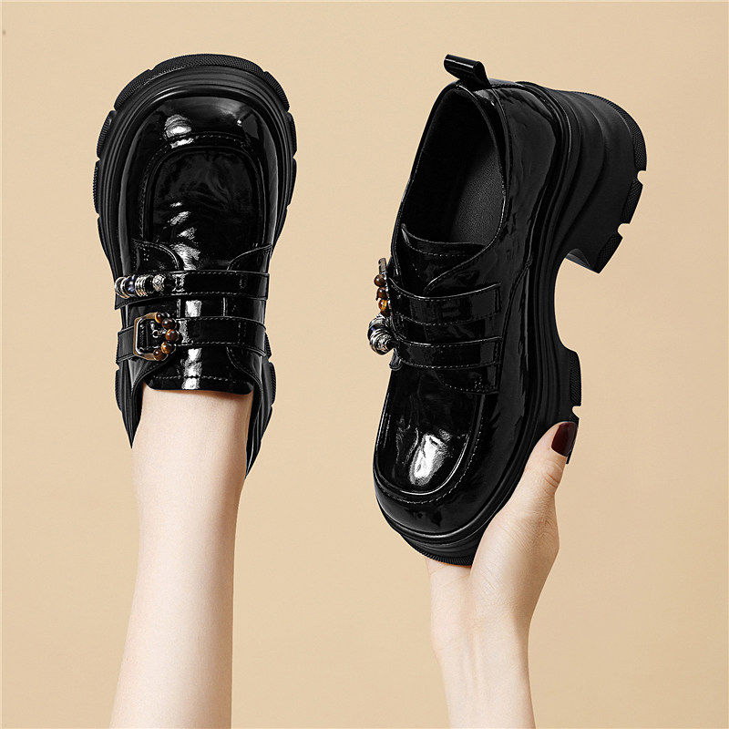 厚底乐福鞋女款英伦风2026新款春秋季黑色松糕鞋软底英伦风小皮鞋,女鞋,浅口单鞋,淘宝优惠券,粉丝福利购,淘宝优惠卷