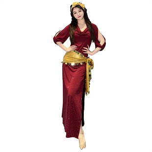舞娘原创设计肚皮舞服装2026新款baladi练功服装表演出服民俗袍子