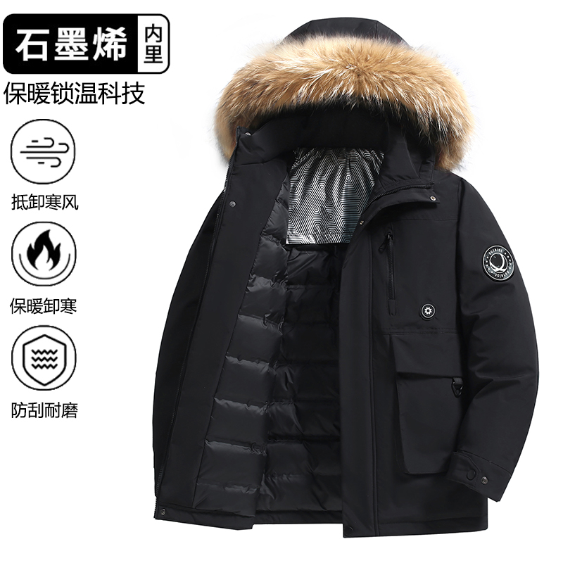 400斤冬季加肥加大码男士宽松中长款加厚羽绒服胖子肥佬保暖外套