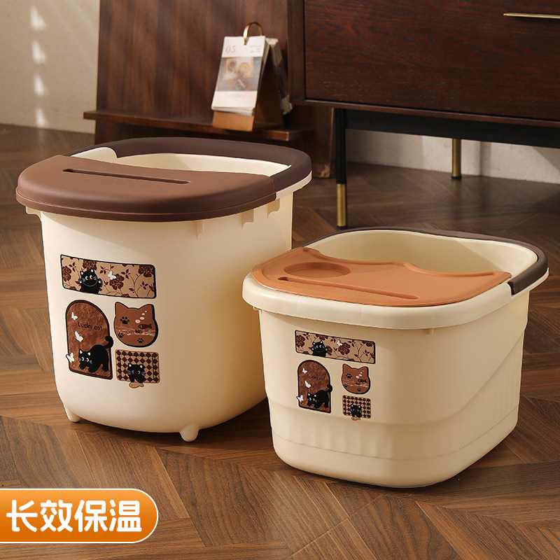 泡脚桶冬季家用宿舍按摩洗脚盆加厚秋冬洗脚桶过小腿中古风足浴桶,家庭/个人清洁工具,足浴盆/足浴桶,淘宝优惠券,粉丝福利购,淘宝优惠卷