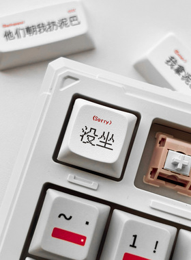 “没坐” 网红热梗 机械键盘回车退格键帽PBT热升华 XDA高度