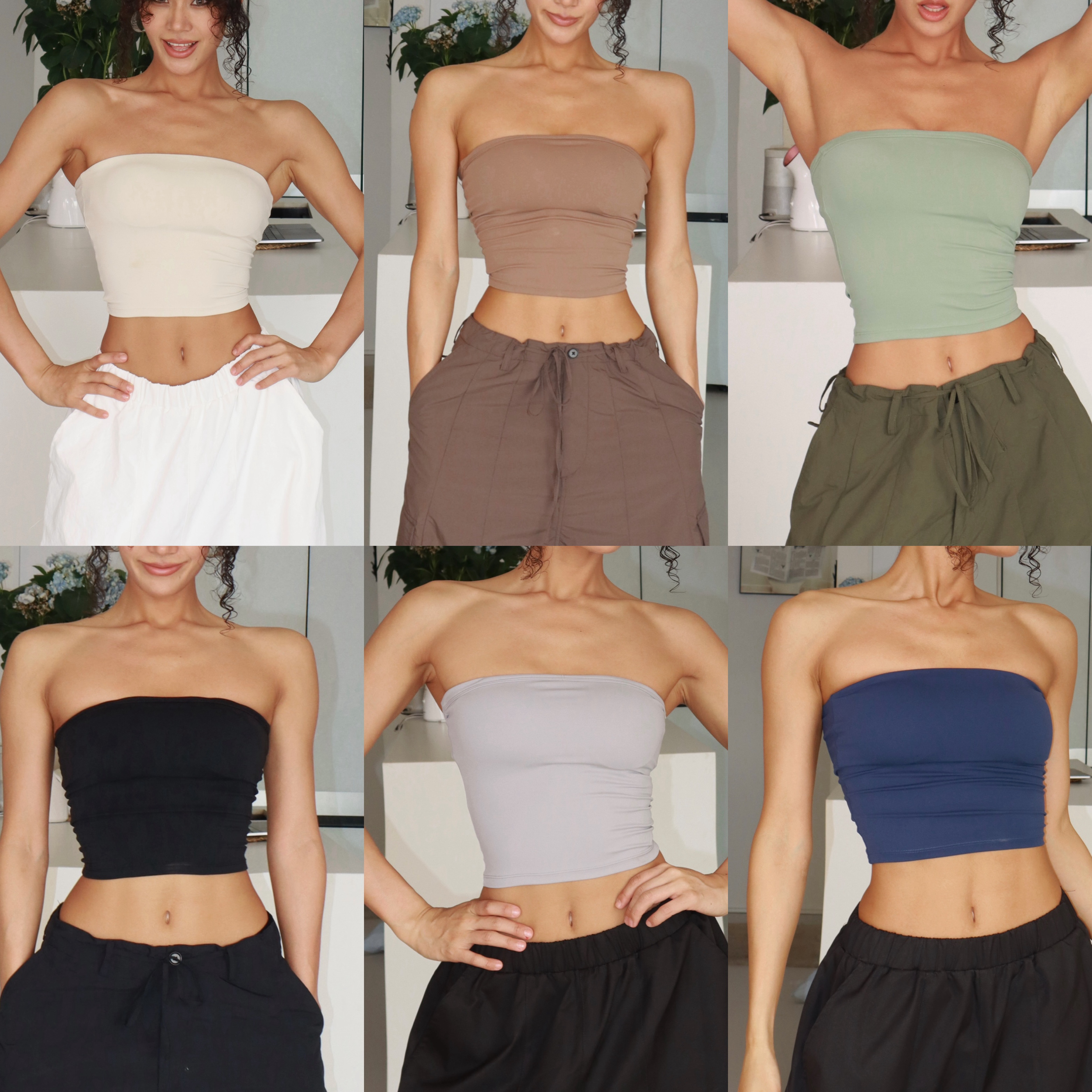 akiyo studio欧美无肩带抹胸性感美背运动内衣女防震速干健身瑜伽