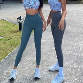 磨毛高腰提臀健身裤 Akiyo studio欧美裸感秋冬交叉腰运动紧身裤