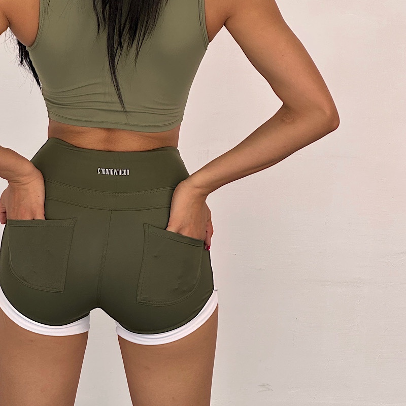 高腰短裤akiyo透气高弹