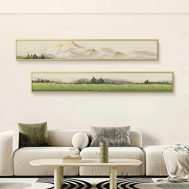 S2423李装饰画金山玄关沙发背景墙挂画绿地山两联20150