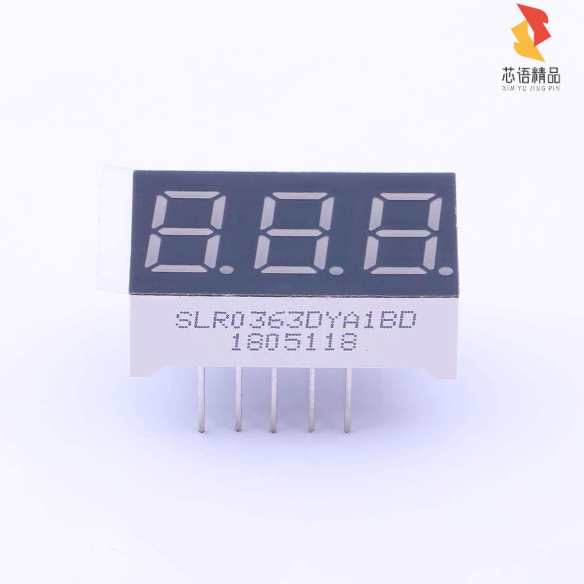 SLR0363DYA1BD「0.36英寸,三位,黄光,共阳LED数码管,插件」怎么看?