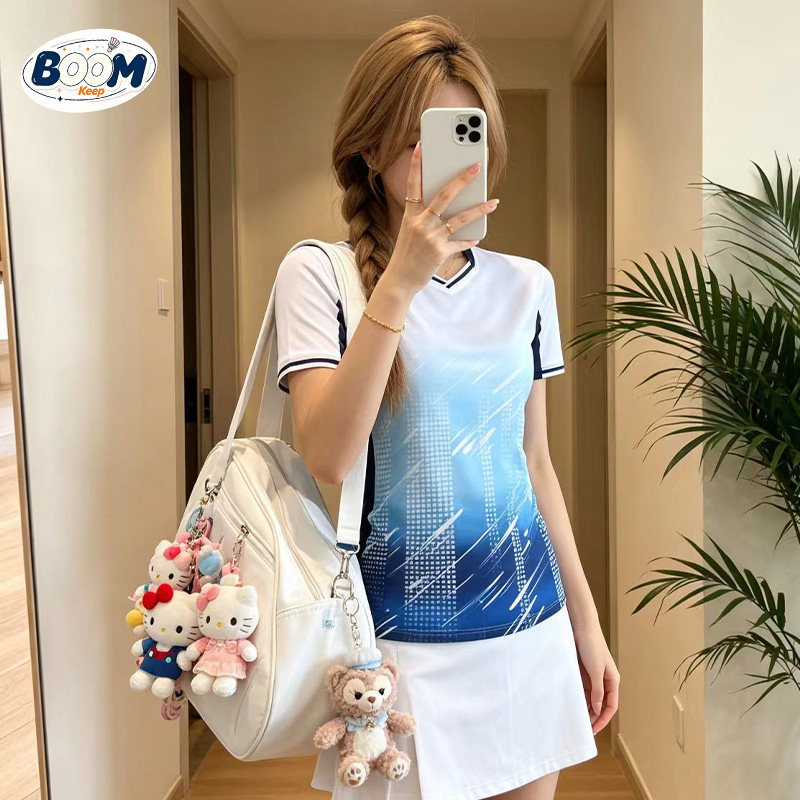 KEEP BOOM 2026新款速干羽毛球服上衣专业比赛训练运动套装短袖