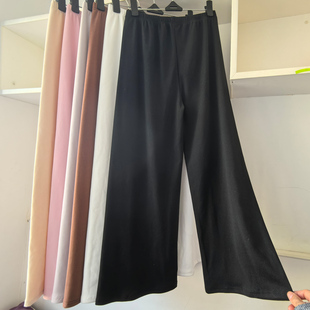 女秋直筒高腰休闲长裤 马面裙汉服旗袍内搭加绒衬裤 宽松德绒阔腿裤