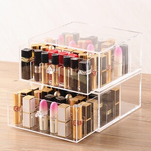 包邮亚克力化妆品收纳盒抽屉式口红唇膏唇釉多格子桌面整理收纳盒