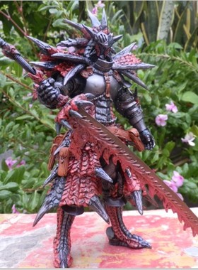 现货怪物猎人 魔物猎人雄火龙剑士GK手办模型未上色的白模件