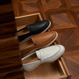 英伦手工夏季乐福鞋男LP软底头层牛皮懒人一脚蹬真皮休闲乐福皮鞋