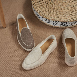 英伦手工乐福鞋男LP平底单鞋踩si感懒人一脚蹬真皮休闲乐福皮鞋