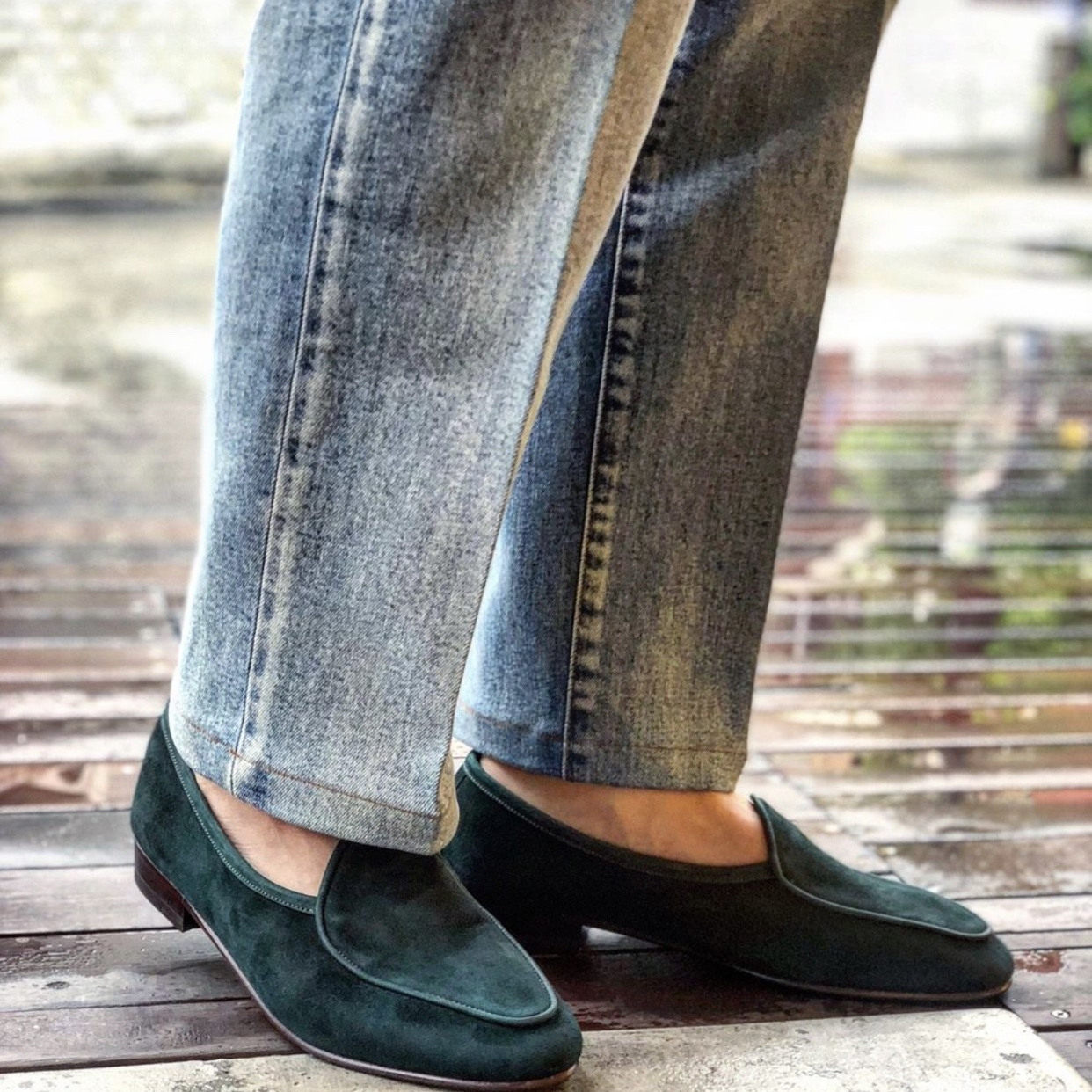 Loafer乐福鞋比利时鞋男套脚男士休闲鞋欧美绅士真皮一脚蹬懒人鞋 - 实物图