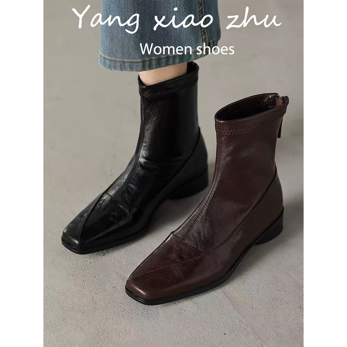 羊皮版~女士秋冬新款短靴