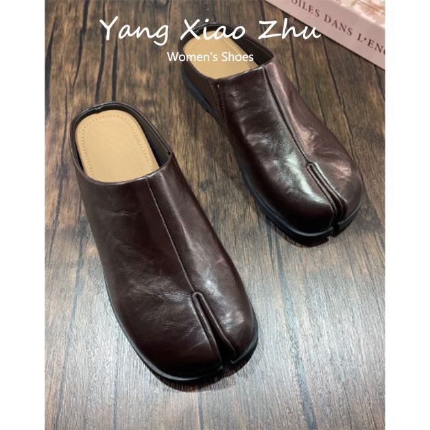 一脚蹬防滑内增高穆勒半拖鞋图片