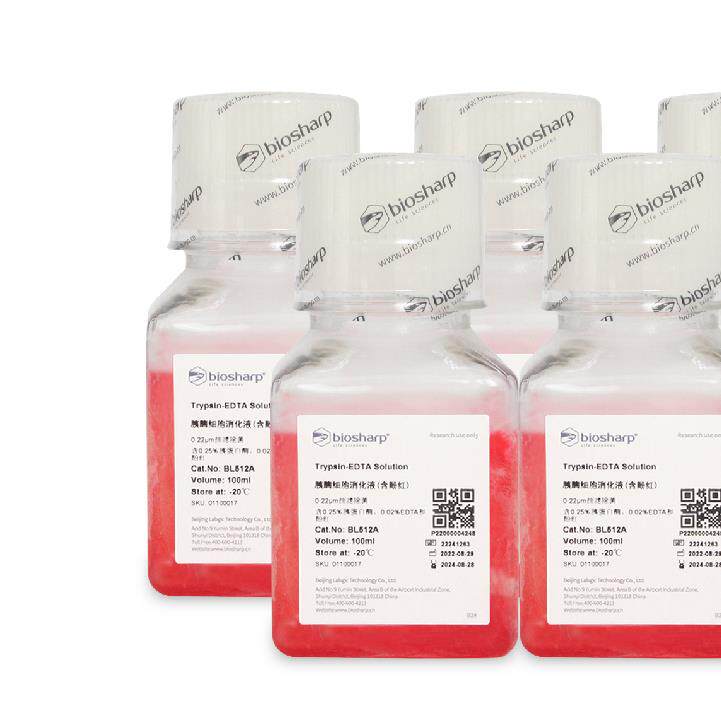 Biosharp 货号：BL512A 胰酶细胞消化液 0.25%胰酶含EDTA含酚红
