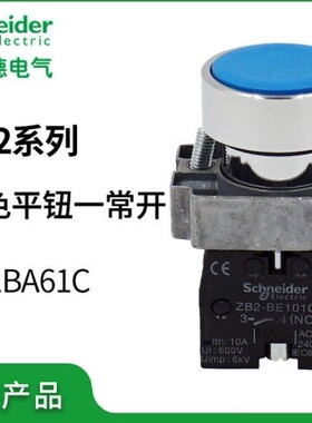 原装正品 施耐德蓝色平头按钮 XB2-BA61C  XB2BA61C 按钮开关