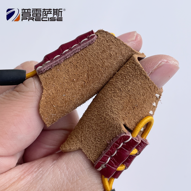 弹弓射鱼护指套翻毛牛皮捏镖专用护指拉鱼防割真皮套防滑耐磨护套